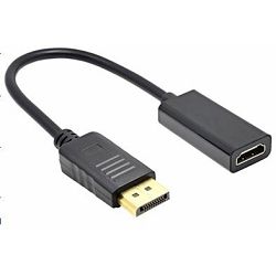 MS CABLE Display port -> HDMI F adapter, 20cm, 4K/30Hz, V-HD300, crni