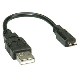 Roline USB2.0 kabel TIP A(M) na Micro B(M), 0.15m