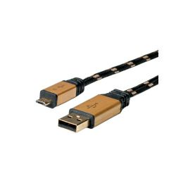 Roline GOLD USB2.0 kabel TIP A(M) - Micro B(M), 0.8m