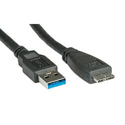 Roline USB3.0 kabel TIP A(M) - Micro B(M), 0.8m