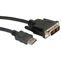 Roline DVI kabel, DVI-D (18+1) M na HDMI M, 5.0m