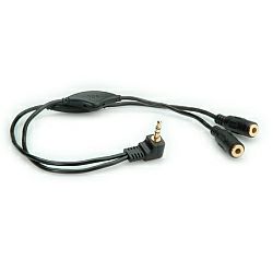Roline Audio Y kabel, 3.5mm Stereo M / 2×3.5mm Stereo F, kontrola glasnoće