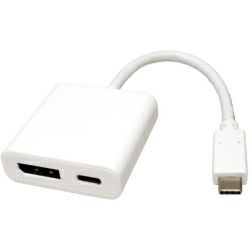 Roline adapter USB3.1 USB-C - DisplayPort (M/F) v1.2 + 1× USB-C PD (power delivery)