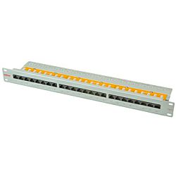 Roline Cat.6/ClassE 19" Patch Panel 24-porta UTP, sivi