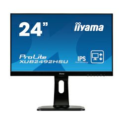 IIYAMA 24" ProLite XUB2492HSU-B1 (23.8") 16:9 Full HD (1920×1080) IPS W-LED, Ultraslim, Pivot, HAS, 4ms, VGA/HDMI/DP, USB2.0×2, zvučnici, crni