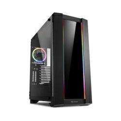 Sharkoon Elite Shark CA200G Tower ATX kućište, bez napajanja, prozirna bočna stranica, RGB, crno