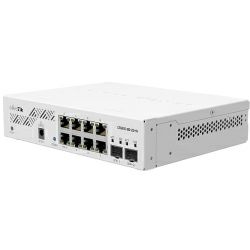 Mikrotik Cloud Smart Switch CSS610-8G-2S+IN, 8×G-LAN, 2×SFP+ cages, SwOS, desktop kučište, PSU