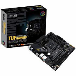 ASUS TUF GAMING B550M-PLUS AM4 mATX gaming MB - AMD B550 4xDIMM DDR4 2xM.2 4xSATA PCIe 4.0 2.5Gb Ethernet 1xDisplayPort 1xHDMI with Aura Sync RGB lighting support