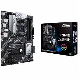 ASUS PRIME B550-PLUS AM4 ATX MB - AMD B550 4xDIMM DDR4 2xM.2 6xSATA PCIe 4.0 1Gb Ethernet 1xDisplayPort 1xHDMI with Aura Sync RGB headers support