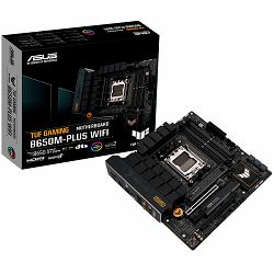 ASUS TUF GAMING B650M-PLUS WIFI AM5 mATX gaming MB - AMD B650 4xDIMM DDR5 2xM.2 4xSATA PCIe 4.0 2.5Gb Ethernet WiFi 6 + Bluetooth 1xDisplayPort 1xHDMI with Aura Sync support