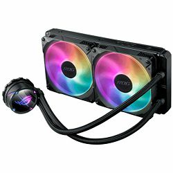 ASUS ROG Strix LC II 240 ARGB all-in-one liquid CPU cooler with Aura Sync and dual ROG 120 mm addressable RGB radiator fans