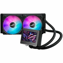 ASUS ROG Ryujin III 240 ARGB all-in-one liquid CPU cooler with Asetek 8th gen pump solution, 2 x 120 mm ARGB Radiator Fans, ROG Magnetic daisy-chainable Fan, Full Color 3.5” LCD Display