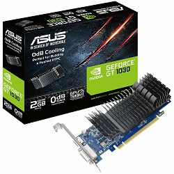 ASUS Video Card NVidia GeForce GT 1030 2GB GDDR5 VGA low profile graphics card for silent HTPC build (with I/O port brackets), PCIe 3.0, 1xDVI-D, 1xHDMI 2.0b