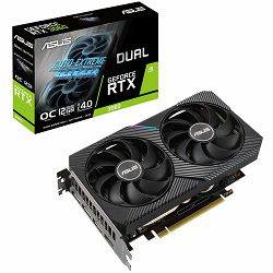 ASUS Video Card NVidia Dual GeForce RTX 3060 V2 OC Edition 12GB GDDR6 VGA with two powerful Axial-tech fans and a 2-slot design for broad compatibility, PCIe 4.0, 1xHDMI 2.1, 3xDisplayPort 1.4a