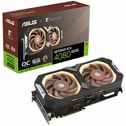 ASUS Video Card NVidia GeForce RTX 4080 SUPER Noctua OC Edition 16GB GDDR6X VGA - the quietest air-cooled graphics card in its class, PCIe 4.0, 2xHDMI 2.1a, 3xDisplayPort 1.4a