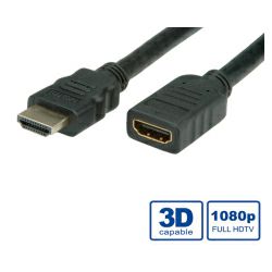 Roline VALUE HDMI produžni kabel sa mrežom, HDMI M - HDMI F, 5.0m