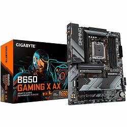 GIGABYTE Mainboard Desktop B650 GAMING X AX (AM5. 4xDDR5 128, 1x PCI-E 4.0 x16x16, 2x PCI-E 3.0 x16x1, 4x SATA, 3x M.2 PCIe 4.0, 3x USB Gen1, 1x USB Gen2, 3x USB 2.0, 1x USB 3.2 Gen 2 Type-C, 1xHDMI, 