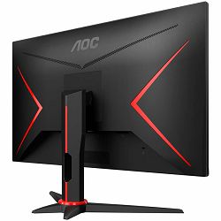 AOC Monitor LED C24G2AE Gaming Curved 165Hz (23.6“, 16:9, 1920x1080, VA, 165Hz, 250 cd/m², 4000:1, 1 ms, 178/178°,  2xHDMI, DP, Tilt, FreeSync Premium, Frameless) Black-Red, 3y