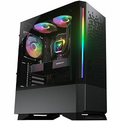 COUGAR | MX430 Air RGB Black | PC Case | Mid Tower / Air Vents Front Panel with ARGB strips / 3 x ARGB Fans / 4mm TG Left Panel