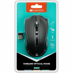 2.4GHz wireless Optical Mouse with 4 buttons, DPI 800/1200/1600, Black