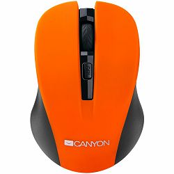 CANYON 2.4GHz wireless optical mouse with 4 buttons, DPI 800/1200/1600, Orange, 103.5*69.5*35mm, 0.06kg