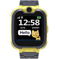 Kids smartwatch, 1.54 inch colorful screen, Camera 0.3MP, Mirco SIM card, 32+32MB, GSM(850/900/1800/1900MHz), 7 games inside, 380mAh battery, compatibility with iOS and android, Yellow, host: 54*42.6*