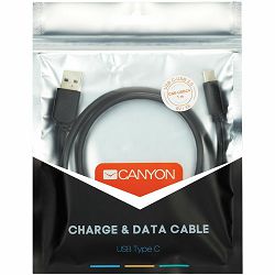 Type C USB 3.0 standard cable, Power & Data output, 5V 3A, OD 4.5mm, PVC Jacket, 1m,  black