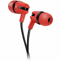 CANYON Stereo earphone with microphone, 1.2m flat cable, Red, 22*12*12mm, 0.013kg