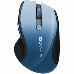 CANYON 2.4Ghz wireless mouse, optical tracking - blue LED, 6 buttons, DPI 1000/1200/1600, Blue Gray pearl glossy