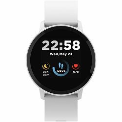 Smart watch, 1.3inches IPS full touch screen, Round watch, IP68 waterproof, multi-sport mode, BT5.0, compatibility with iOS and android, Silver white , Host: 25.2*42.5*10.7mm, Strap: 20*250mm, 45g