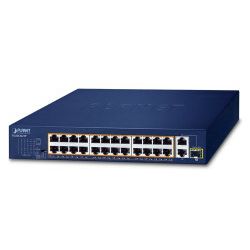 PLANET PoE preklopnik (Switch) 24-port 10/100Mbps + 2-porta 10/100/1000T + 1-port djeljivi 1000X SFP, rackmount kit