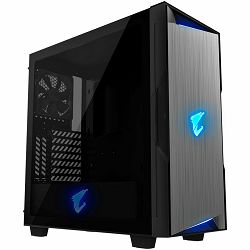 GIGABYTE GAMING AC300G Case Mid Tower, ATX, 1xHDMI, 1xUSB Type-C, 2xUSB 3.0, Audio, PSU optional, RGB Fusion-16.7M RGB Lighting, Tempered Glass Side Panel, Support Vertical and Horizontal VGA Installa