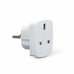 Gembird AC power adapter, UK socket to EU Schuko plug, 7.5 A