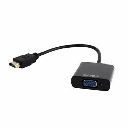 Gembird HDMI to VGA and audio adapter cable, single port, black