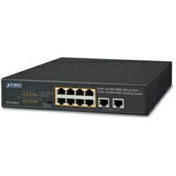 PLANET Gigabit preklopnik (Switch) 10" 10-port 10/100/1000Mbps sa 8-port IEEE 802.3at PoE+ Injector, 1U desktop/rack mountable (120W)