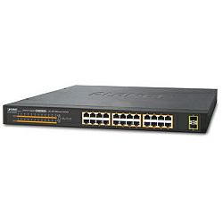 PLANET Gigabit PoE preklopnik 24-port 10/100/1000Mbps 802.3at + 2-port 1000X SFP (220W)