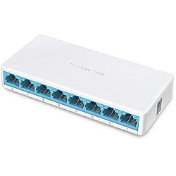 Mercusys 8-port mini Desktop preklopnik (Switch), 8×10/100M RJ45 ports, plastično kućište