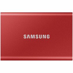 Samsung SSD T7  External 1TB, USB 3.2, 1050/1000 MB/s, included USB Type C-to-C and Type C-to-A cables, 3 yrs, metallic red, EAN: 8806090312458