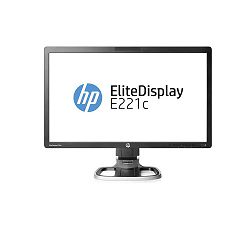 LCD HP EliteDisplay 22" E221c; black/silver, stand for desktop mini, thin client;1920x1080, 1000:1, 250 cd/m2, VGA, DVI, DisplayPort, USB Hub, Webcam, AG