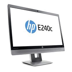 LCD HP 24" E240c; black/silver;1920x1080, 1000:1, 250 cd/m2, VGA, HDMI, DisplayPort, USB Hub, Webcam, Speakers, AG