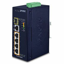 Planet Industrial 6-Port (4x 1G 802.3at PoE RJ45 1x GbE 1x 100 1000X SFP Gigabit Ethernet Switch