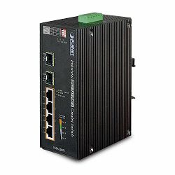 Planet Industrial 4-Port Gigabit POE 2 SFP Ports Switch