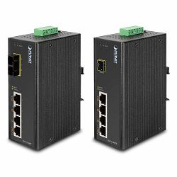 Planet Industrial 5-Port (4x 100Mbps RJ45 PoE ports 1x 100mbps FX slot) Switch (-40~75C) Unmanaged