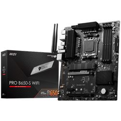 MSI PRO B650-S WIFI, AMD B650, AM5, DDR5, SATA3, PCIe 4.0, 2x M.2, 2.5GbE/ax WiFi 6E, USB 3.2 Gen2x2, ATX