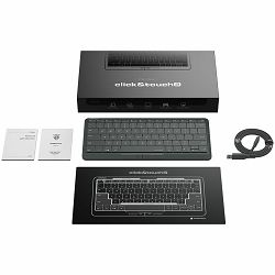 Prestigio Click&Touch 2, wireless multimedia smart keyboard with touchpad embedded into keys, auto-switch between keyboard and touchpad modes, touch multimedia sliders, left and right physical "mouse"