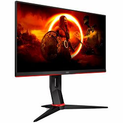 AOC Gaming Q24G2A/BK - LED monitorgaming 24" (23.8" viewable) 2560 x 1440 QHD @ 165 Hz IPS 1000:1 1 ms HDMI DisplayPort speakers black red