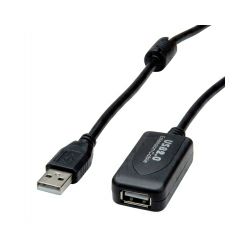 STANDARD USB2.0 aktivni produžni kabel sa ponavljačem, 15m, crni 