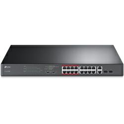 TP-Link 16-port Desktop PoE+ preklopnik (Switch), 16×10/100M RJ45 PoE, 2×10/100/1000M RJ45, 2×SFP Gigabit Combo, metalno kućište (194W)