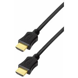 Transmedia HDMI braided cable with Ethernet 1,5m gold plugs