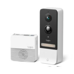 TP-Link Tapo Smart bežično zvono za vrata s video kamerom 2560×1920px, 2K 5MP, 160° dijagonalno, dvosmjerni audio, IR LED, detekcija pokreta, IP64